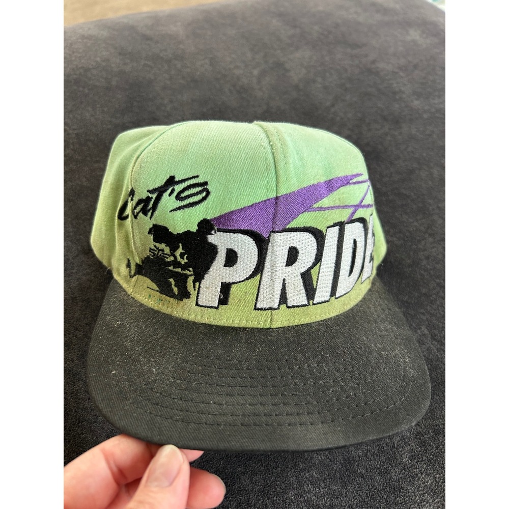 Vintage Arctic Cat Riders Club 1998 Snapback Hat Neon Green Made in USA